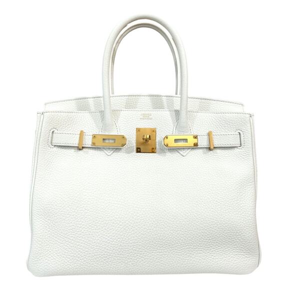 Hermes Birkin 30 White Blanc Leather Gold Hardware Handbag RARE - Picture 3 of 11